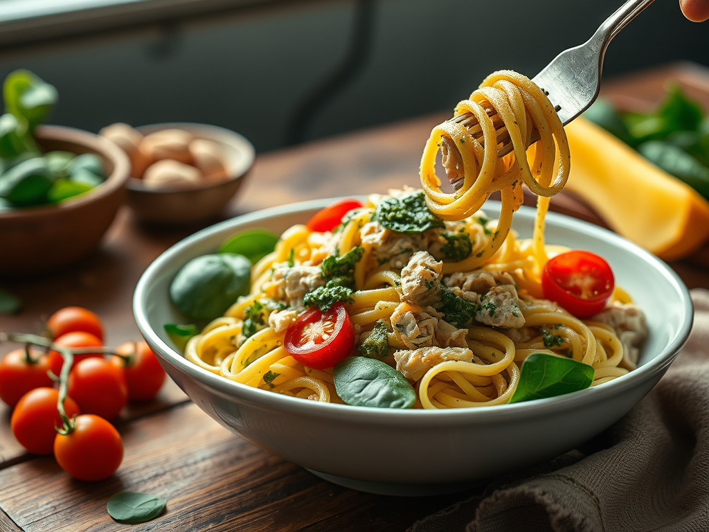 Easy Chicken Pesto Pasta